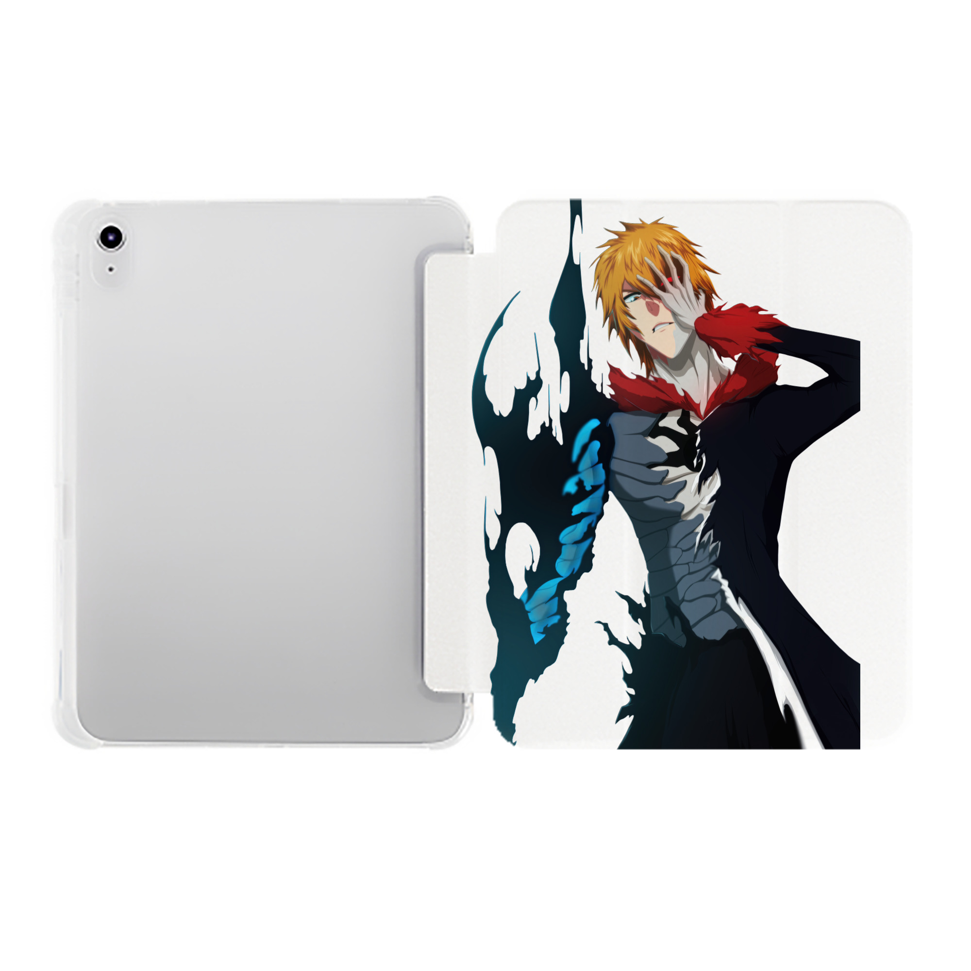 （画像用） ブリーチ 黒崎一護（くろさき いちご）BLEACH Kurosaki Ichigo IPad ケース ペン収納付き 三つ折りスタンド PUレザー×シリコン 対応機種9.5/10.5/10.9インチ